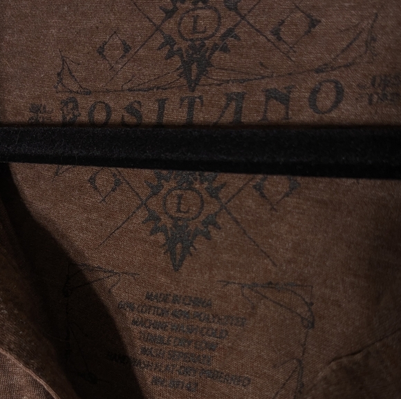 Bositano Botanical Polo with Unique Stylized Tree Motif in Neutral Tones - Picture 4 of 7